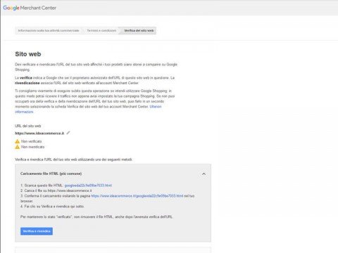 Procedura di Registrazione al Google Merchant Center - Step 3