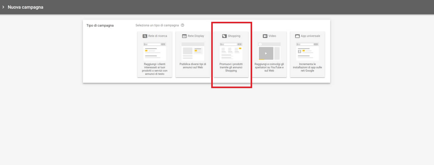 Adwords Creazione Campagna Google Shopping