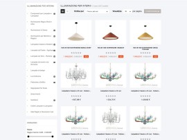 Ecommerce vendita online lampadari moderni e lampadari classici