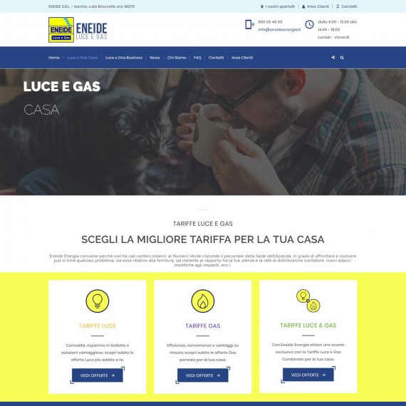 Progettazione Landing Page Tariffe Luce e Gas Privati Eneide Energia