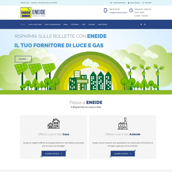 Realizzazione portale web Eneide Energia Fornitore Luce e Gas