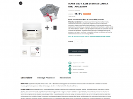Dettaglio Pagina di vendita ecommerce per creme e cosmetici